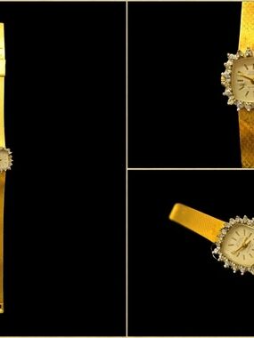 Gold-Tone Women's Dress Watch with Crystal Accents